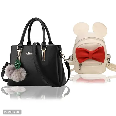 Trendy Cute Handy Hand-Held Shoulder Bag And Backpack Combo For Women