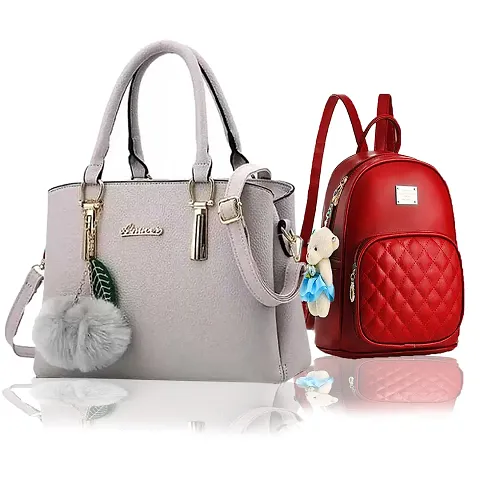 Trendy Cute Handy Hand-Held Shoulder Bag And Backpack Combo For Women