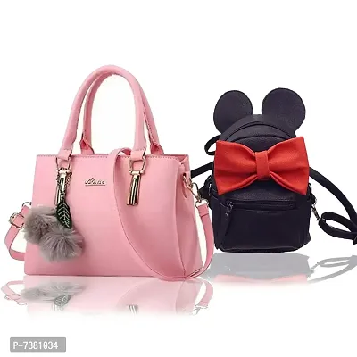 Trendy Cute Handy Hand-Held Shoulder Bag And Backpack Combo For Women