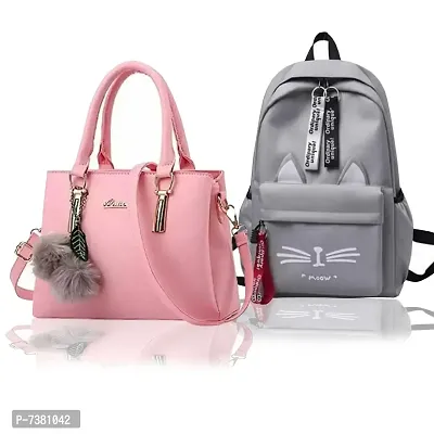 Trendy Cute Handy Hand-Held Shoulder Bag And Backpack Combo For Women