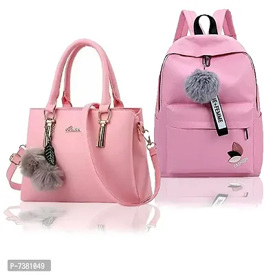 Trendy Cute Handy Hand-Held Shoulder Bag And Backpack Combo For Women