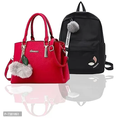 Trendy Cute Handy Hand-Held Shoulder Bag And Backpack Combo For Women-thumb0