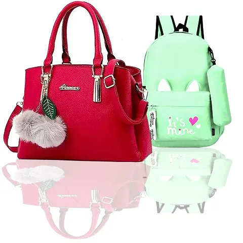 Trendy Cute Handy Hand-Held Shoulder Bag And Backpack Combo For Women