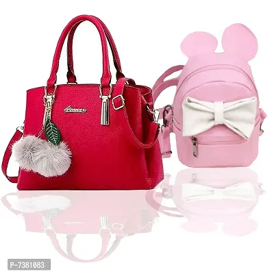 Trendy Cute Handy Hand-Held Shoulder Bag And Backpack Combo For Women