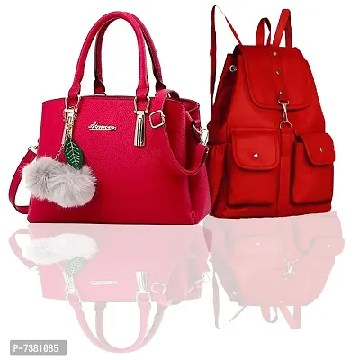 Buy Stylish Red Pu Solid Handbags For Women Online In India At