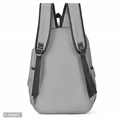 Stylish Grey PU Printed Backpacks For Women And Girls-thumb2