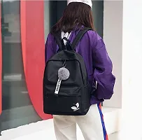 Stylish Black PU Printed Backpacks For Women And Girls-thumb4