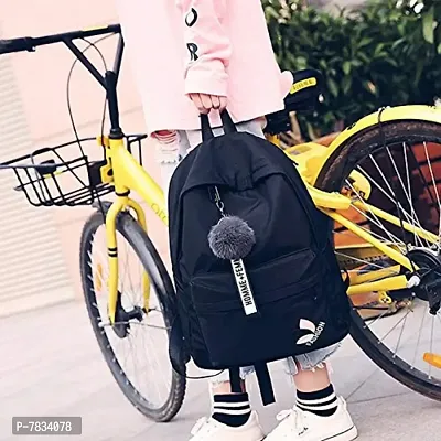 Stylish Black PU Printed Backpacks For Women And Girls-thumb2