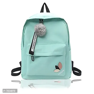 Stylish Turquoise PU Printed Backpacks For Women And Girls