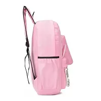 Stylish Pink PU Printed Backpacks For Women And Girls-thumb3