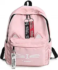 Stylish Pink PU Printed Backpacks For Women And Girls-thumb1