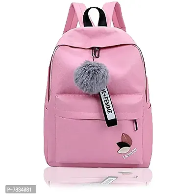 Stylish Pink PU Printed Backpacks For Women And Girls