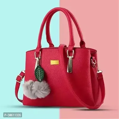 Stylish Red PU Handbag For Women-thumb0