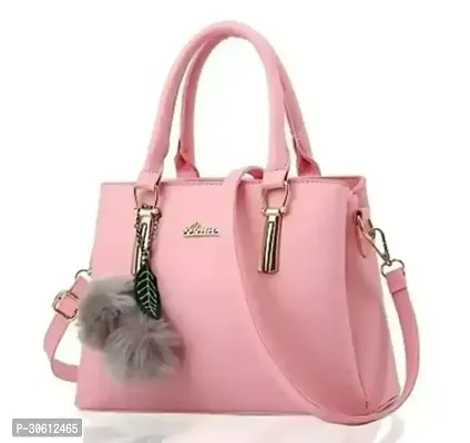 Stylish Pink PU Handbag For Women-thumb0