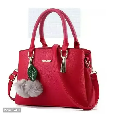 Stylish Red PU Handbag For Women-thumb0