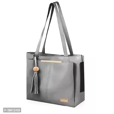 Stylish Grey PU Handbag For Women-thumb0