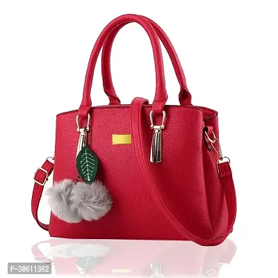 Stylish Red PU Handbag For Women-thumb0