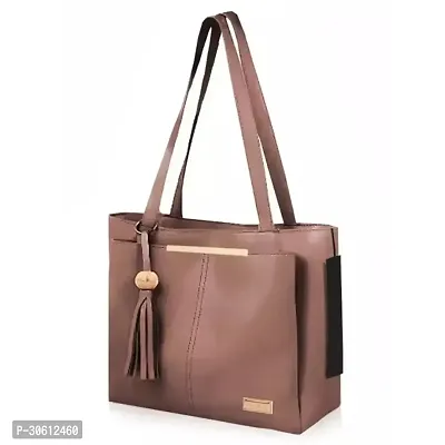 Stylish Brown PU Handbag For Women-thumb0