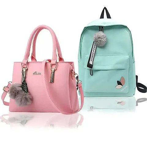 Trendy Cute Handy Hand-Held Shoulder Bag And Backpack Combo For Women