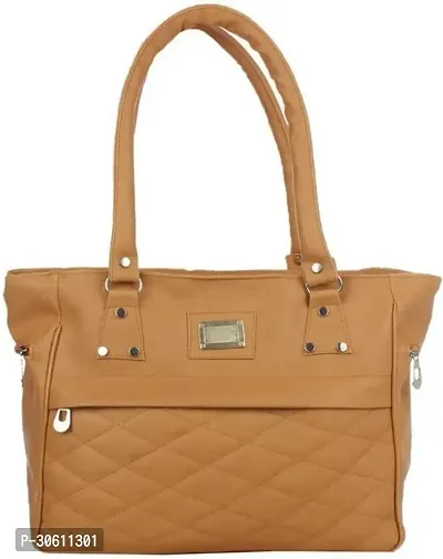 Stylish Tan PU Handbag For Women