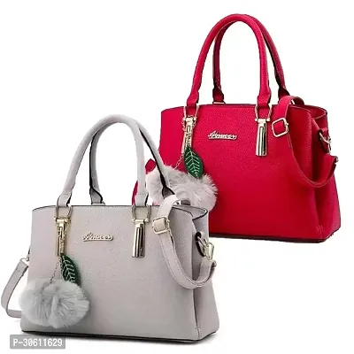 Stylish Multicoloured PU Handbag For Women Pack Of 2-thumb0