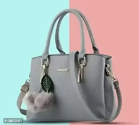 Stylish Grey PU Handbag For Women-thumb0