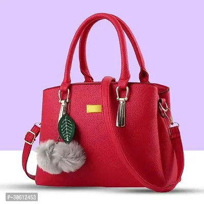 Stylish Red PU Handbag For Women-thumb0