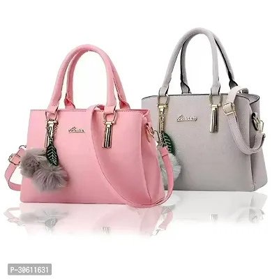 Stylish Multicoloured PU Handbag For Women Pack Of 2