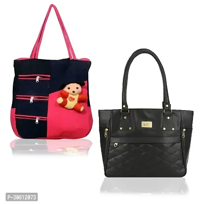 Stylish Multicoloured PU Handbag For Women Pack Of 2