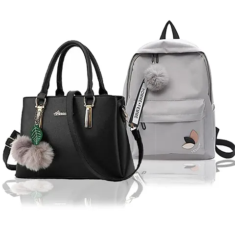 Trendy Cute Handy Hand-Held Shoulder Bag And Backpack Combo For Women