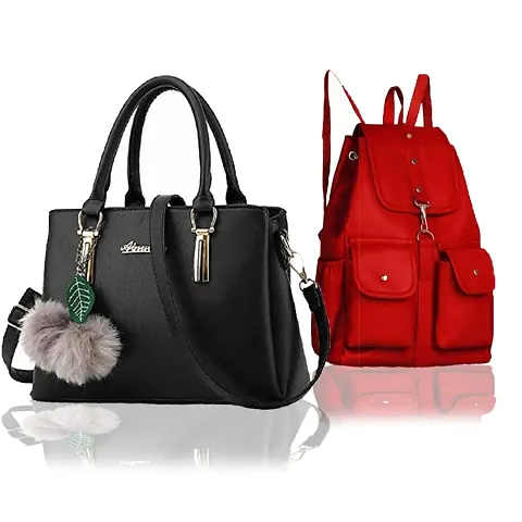 Trendy Cute Handy Hand-Held Shoulder Bag And Backpack Combo For Women