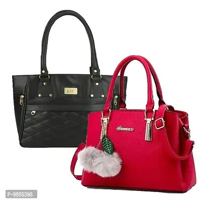 Multicoloured Pu Handbags For Women Pack Of 2-thumb0