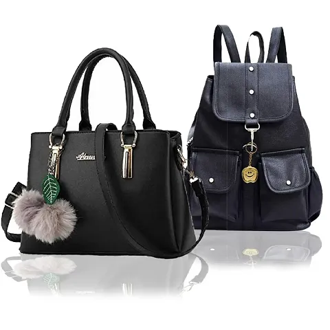 Trendy Cute Handy Hand-Held Shoulder Bag And Backpack Combo For Women