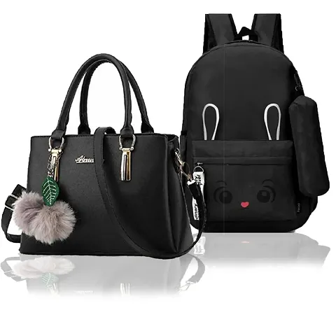 Trendy Cute Handy Hand-Held Shoulder Bag And Backpack Combo For Women