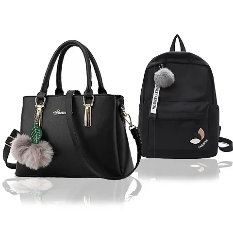 Trendy Cute Handy Hand-Held Shoulder Bag And Backpack Combo For Women