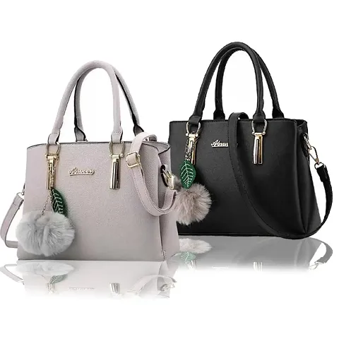 Elegant PU Handbags For Women And Girls (Pack Of 2)
