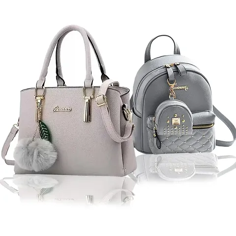 Elegant PU Handbags And Backpacks For Women And Girls