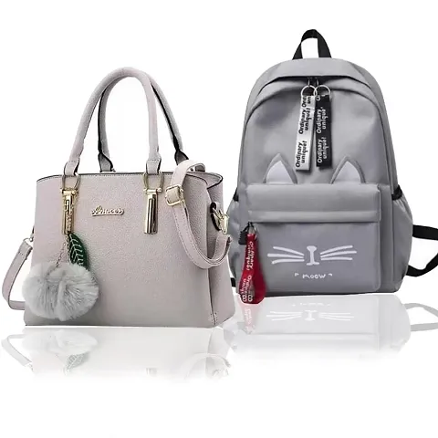 Trendy Cute Handy Hand-Held Shoulder Bag And Backpack Combo For Women