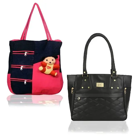 Stylish PU Handbag For Women Pack Of 2