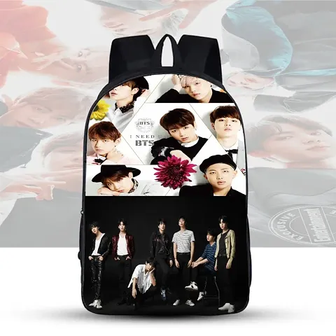 GIRLS TRENDY SCHOOL COLLEGE CASUAL BTS LOVER STYLISH BACKPACK JIMIN , TAEHYUNG , V , JUNGKOOK ETC .