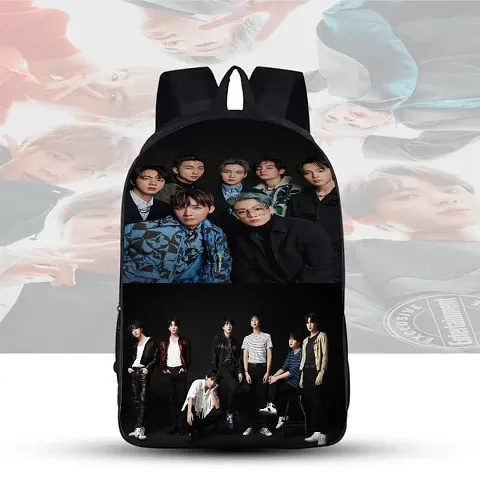 GIRLS TRENDY SCHOOL COLLEGE CASUAL BTS LOVER STYLISH BACKPACK JIMIN , TAEHYUNG , V , JUNGKOOK ETC .