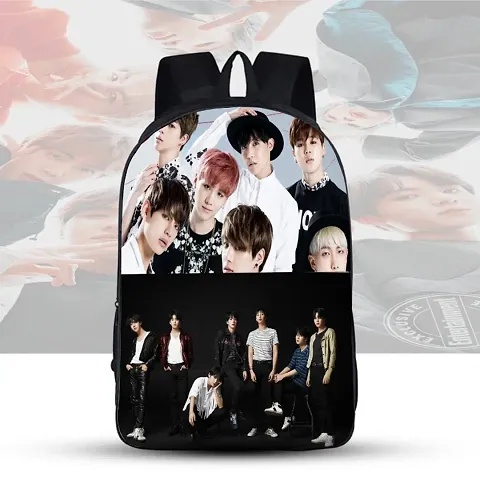 GIRLS TRENDY SCHOOL COLLEGE CASUAL BTS LOVER STYLISH BACKPACK JIMIN , TAEHYUNG , V , JUNGKOOK ETC .