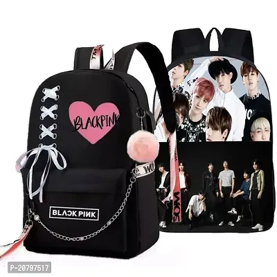 Bts bag, Blackpink Bag, Backpack, Office Bag, Kids bag, Girls Backpack, Women Backpack, Bags, combo bags,-thumb0