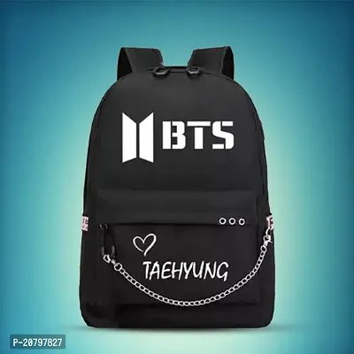 Latest Trending Stylish Waterproof Lightweight Casual Simple College School Bag  Tuition Girls Backpack With Special BTS Print for BTS Lovers