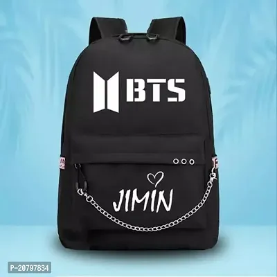 Latest Trending Stylish Waterproof Lightweight Casual Simple College School Bag  Tuition Girls Backpack With Special BTS Print for BTS Lovers-thumb0