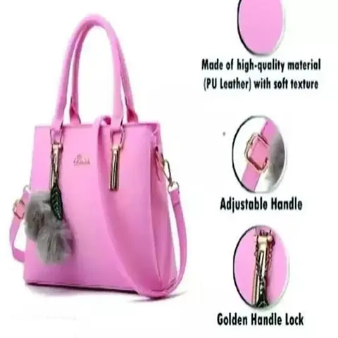 Stylish PU Self Pattern Handbag