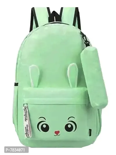 Stylish Green PU Printed Backpacks For Women And Girls-thumb0