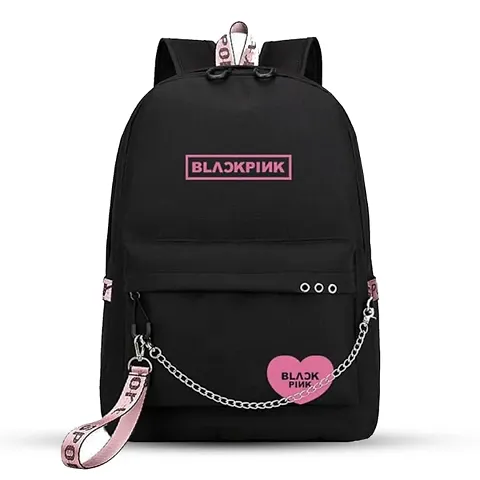 Latest Trending Taehyung print Stylish Waterproof Casual Simple College School Bag Tuition Girls Backpack With Special BTS Print for Blackpink Lovers