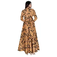 jwf Women Rayon Casual Wear Western Maxi Dress Gown for Girl/Women/Ladies (Free Size Upto XXL) Pink-thumb1