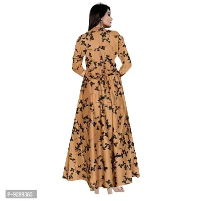 jwf Women Rayon Casual Wear Western Maxi Dress Gown for Girl/Women/Ladies (Free Size Upto XXL) Pink-thumb2